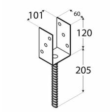 Betonuojami laikikliai - 101x120x4,0mm HDG (Cinkuotas)