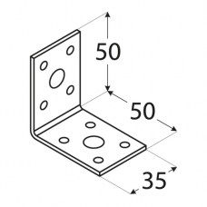 Cinkuotas kampukas 50x50x35x2,5 mm 20 vnt.