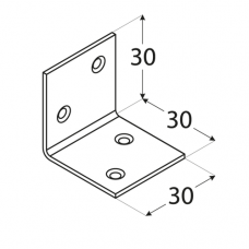 Cinkuotas kampukas 30x30x30x1,5 mm 50 vnt.