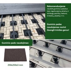 Guminis padas pjedestalui 4 mm 240x240 mm